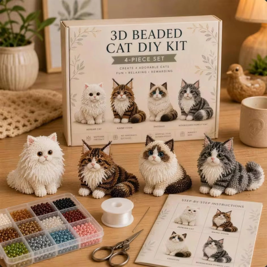 Y664 Adult And Teenager Animal Beading Kit, Cute 3D Animal Beading DIY Set, Includes Colorful Beads And Instructions, For Creative Jewelry Art Projects