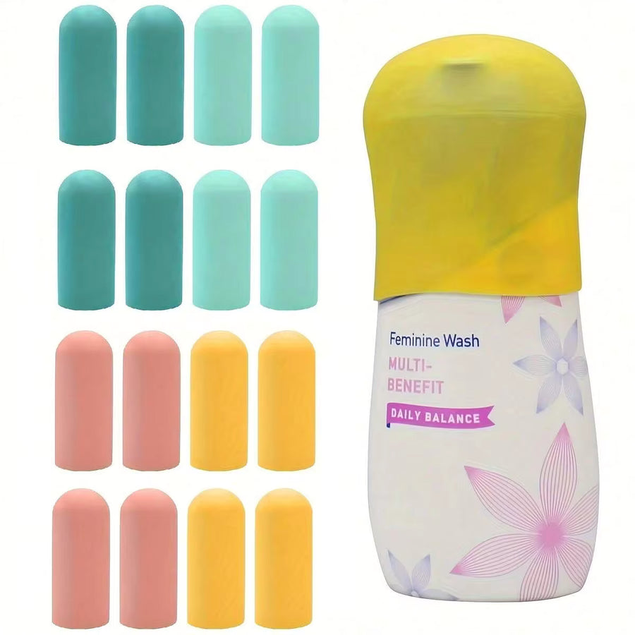 Multi-Piece Silicone Bottle Caps, Travel Essentials For Women And Men, Travel-Sized Toiletries, Cruise Essentials, Luggage Accessories, Travel Necessities, Leak-Proof Sealed Elastic Sleeves